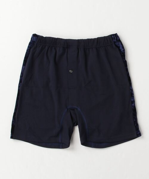 OVER THE TWELVE（オーバーザトゥウェルブ）の「OVER THE TWELVE/オーバー ザ トゥエルヴ/ニットベロアサイド切替後ポケット付きニットトランクス（トランクス・メンズ・ネイビー/ブラック・M/L）」の2枚目の写真