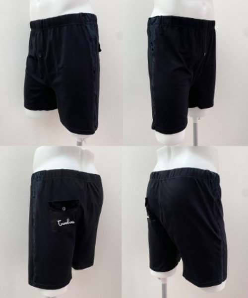 OVER THE TWELVE（オーバーザトゥウェルブ）の「OVER THE TWELVE/オーバー ザ トゥエルヴ/ニットベロアサイド切替後ポケット付きニットトランクス（トランクス・メンズ・ネイビー/ブラック・M/L）」の3枚目の写真