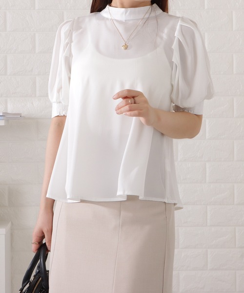 ブラウス シャツ Flared Balloon Sleeve Blouse レディース GLOBAL WORK ブラウス シャツ 袖バルーンブラウス8分袖/288616