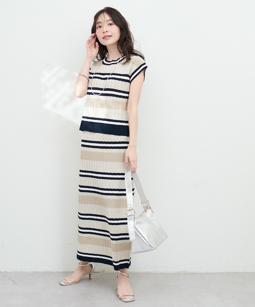 natural couture(ナチュラルクチュール)の「マルチボーダーリブニットスカート(スカート・レディース・ブラック系その他/ブラウン系その他/ブルー系その他・FREE)」の17枚目の写真