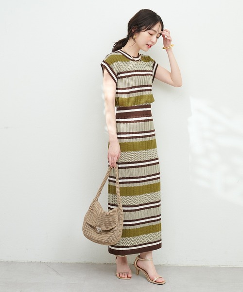 natural couture(ナチュラルクチュール)の「マルチボーダーリブニットスカート(スカート・レディース・ブラック系その他/ブラウン系その他/ブルー系その他・FREE)」の13枚目の写真