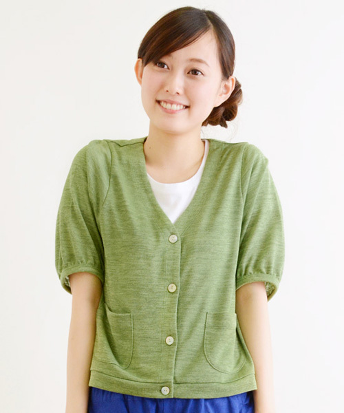 La Marine Francaise マリン フランセーズ の 麻ライク天竺 半袖カーディガン カーディガン ボレロ Wear La Marine Francaise マリン フランセーズ の 麻ライク天竺 半袖カーディガン カーディガン ボレロ Wear