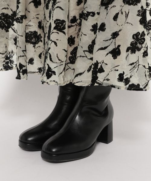 mysty woman（ミスティウーマン）の「フロッキープリントフレアスカート　972147（スカート・レディース・ブラック/ライトベージュ/グリーン・FREE）」の21枚目の写真