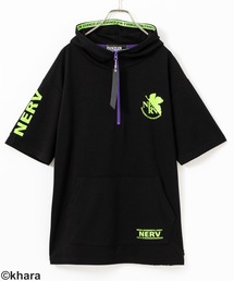 EVANGELION エヴァンゲリオン 機体カラーハーフジップ半袖Tパーカー