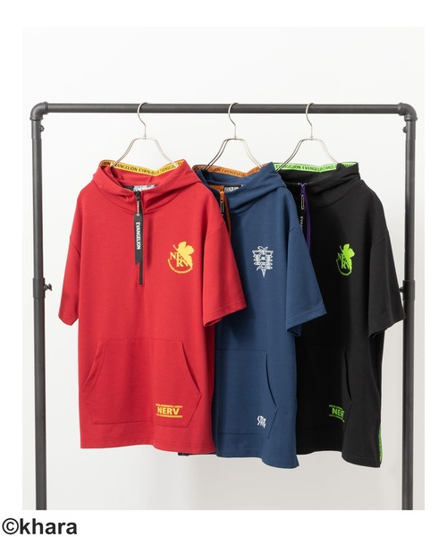 Mac-House（マックハウス）の「EVANGELION エヴァンゲリオン 機体カラーハーフジップ半袖Tパーカー（パーカー・メンズ・ネイビー/ブラック/レッド・L/XL/M）」の10枚目の写真