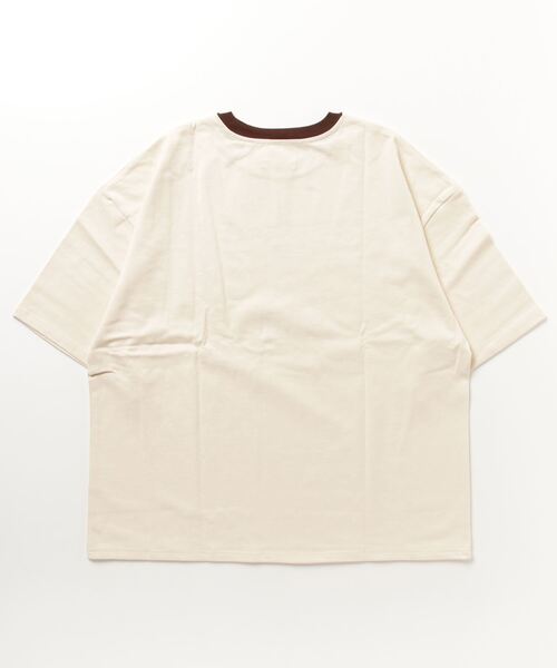 WudgeBoy(ワッジボーイ)の「WUDGE BOY college logo linger T-shirt(Tシャツ/カットソー・レディース・ネイビー/ホワイト/ベージュ・LARGE/MEDIUM)」の4枚目の写真