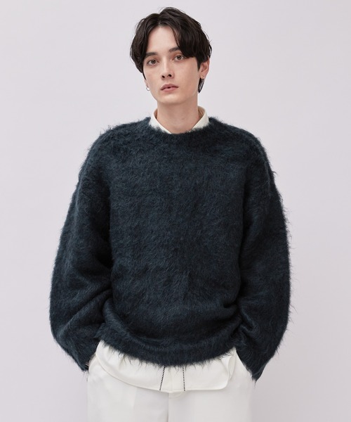 Lui's(ルイス)の「アルパカ混シャギークルーネックニット(ニット/セーター・メンズ・ブラック/グリーン/ボルドー・M/S)」の12枚目の写真