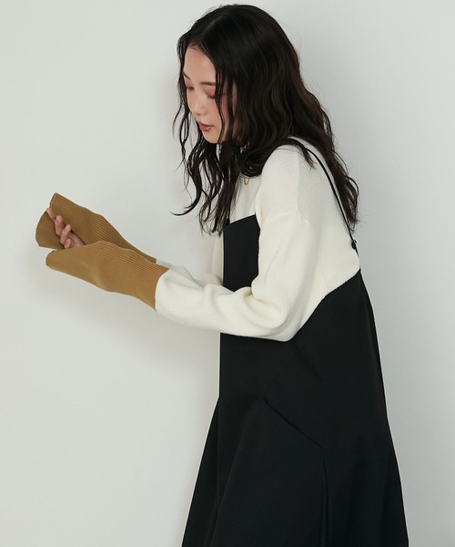 K*i様 エンフォルド レイヤードリブニット 配色スリーブ 近年モデル ブラック エンフォルド レイヤードリブニット 配色スリーブ 近年モデル ブラック