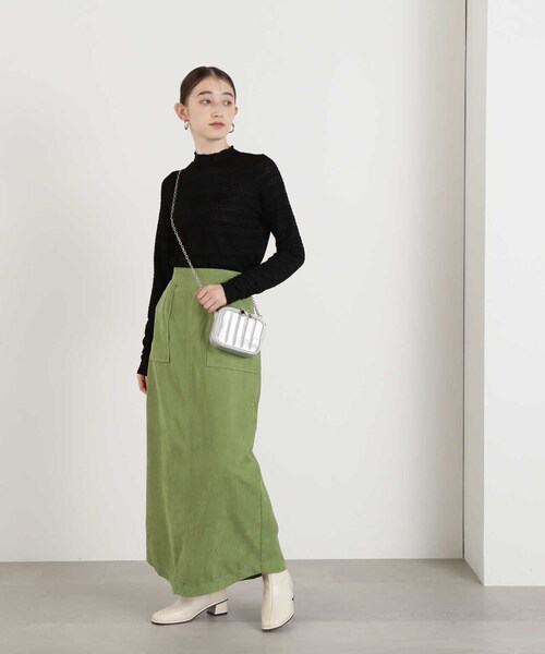 N.（N. Natural Beauty Basic）（エヌエヌナチュラルビューティーベーシック）の「【S Size Line】◆ハイウエストピーチロングタイトスカート（スカート・レディース・グレー/グリーン/ナチュラル・SMALL/MEDIUM）」の4枚目の写真