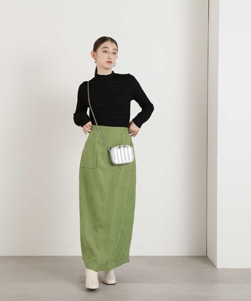 N.（N. Natural Beauty Basic）（エヌエヌナチュラルビューティーベーシック）の「【S Size Line】◆ハイウエストピーチロングタイトスカート（スカート・レディース・グレー/グリーン/ナチュラル・SMALL/MEDIUM）」の6枚目の写真