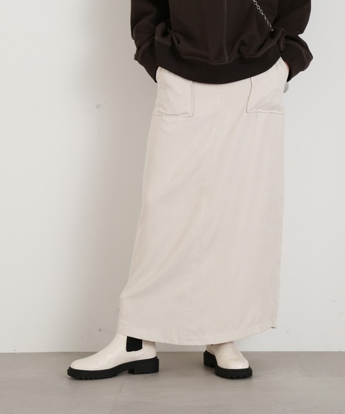 N.（N. Natural Beauty Basic）（エヌエヌナチュラルビューティーベーシック）の「【S Size Line】◆ハイウエストピーチロングタイトスカート（スカート・レディース・グレー/グリーン/ナチュラル・SMALL/MEDIUM）」の3枚目の写真