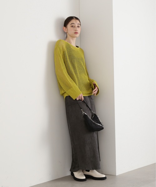 N.（N. Natural Beauty Basic）（エヌエヌナチュラルビューティーベーシック）の「【S Size Line】◆ハイウエストピーチロングタイトスカート（スカート・レディース・グレー/グリーン/ナチュラル・SMALL/MEDIUM）」の18枚目の写真