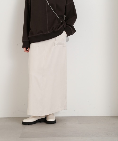 N.（N. Natural Beauty Basic）（エヌエヌナチュラルビューティーベーシック）の「【S Size Line】◆ハイウエストピーチロングタイトスカート（スカート・レディース・グレー/グリーン/ナチュラル・SMALL/MEDIUM）」の20枚目の写真