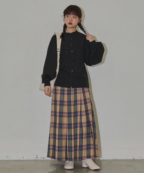 MERLOT(メルロー)の「ボリュームパフスリブラウス(シャツ/ブラウス・レディース・チェック/ブラック/ホワイト・FREE)」の17枚目の写真