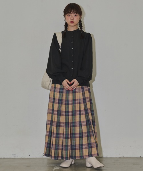 MERLOT(メルロー)の「ボリュームパフスリブラウス(シャツ/ブラウス・レディース・チェック/ブラック/ホワイト・FREE)」の16枚目の写真