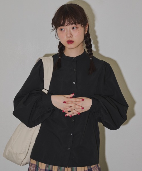 MERLOT(メルロー)の「ボリュームパフスリブラウス(シャツ/ブラウス・レディース・チェック/ブラック/ホワイト・FREE)」の11枚目の写真