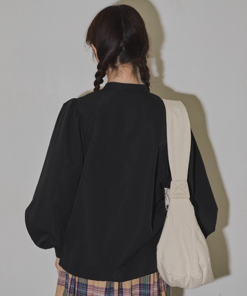 MERLOT(メルロー)の「ボリュームパフスリブラウス(シャツ/ブラウス・レディース・チェック/ブラック/ホワイト・FREE)」の15枚目の写真