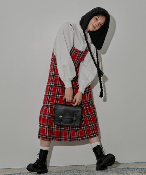 MERLOT(メルロー)の「ボリュームパフスリブラウス(シャツ/ブラウス・レディース・チェック/ブラック/ホワイト・FREE)」の8枚目の写真