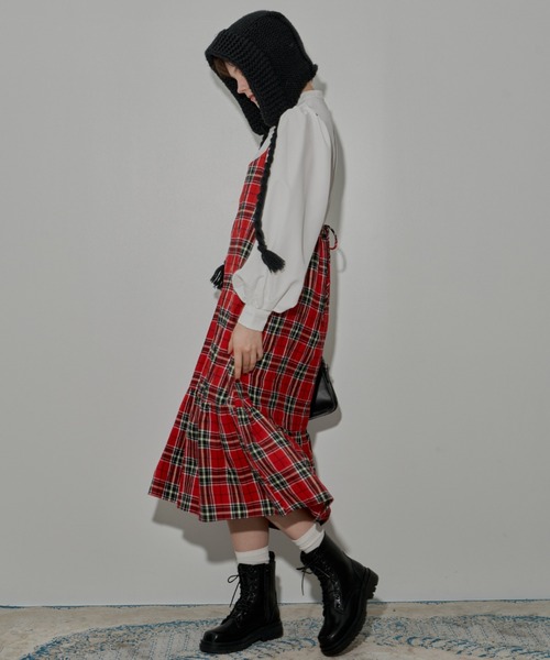 MERLOT(メルロー)の「ボリュームパフスリブラウス(シャツ/ブラウス・レディース・チェック/ブラック/ホワイト・FREE)」の9枚目の写真