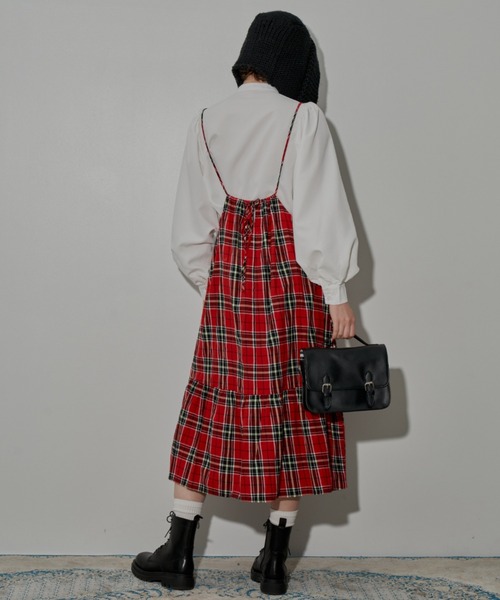 MERLOT(メルロー)の「ボリュームパフスリブラウス(シャツ/ブラウス・レディース・チェック/ブラック/ホワイト・FREE)」の10枚目の写真