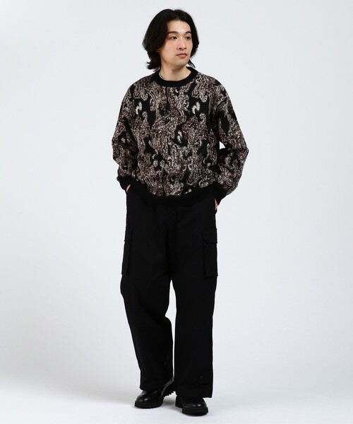 BEAMS HEART（ビームスハート）の「BEAMS HEART / ペイズリー ジャカード ニット（ニット/セーター・メンズ・ブラック/グレー・LARGE/SMALL/MEDIUM）」の5枚目の写真