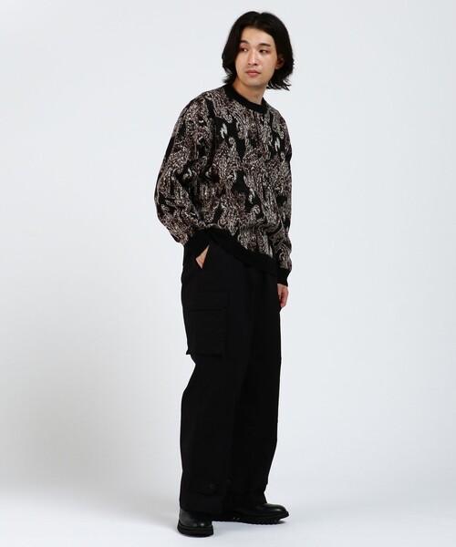 BEAMS HEART（ビームスハート）の「BEAMS HEART / ペイズリー ジャカード ニット（ニット/セーター・メンズ・ブラック/グレー・LARGE/SMALL/MEDIUM）」の7枚目の写真