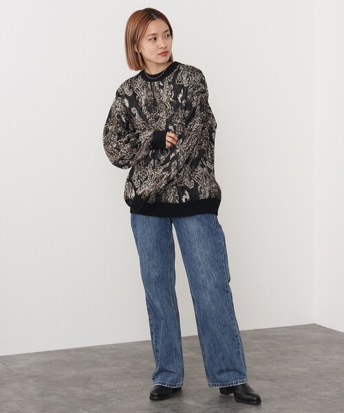 BEAMS HEART（ビームスハート）の「BEAMS HEART / ペイズリー ジャカード ニット（ニット/セーター・メンズ・ブラック/グレー・LARGE/SMALL/MEDIUM）」の18枚目の写真