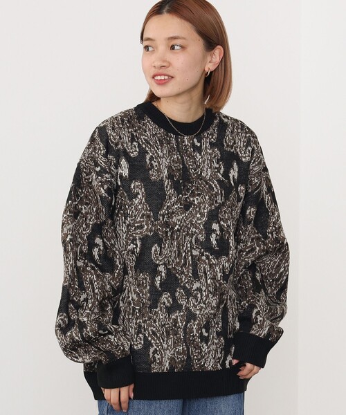 BEAMS HEART（ビームスハート）の「BEAMS HEART / ペイズリー ジャカード ニット（ニット/セーター・メンズ・ブラック/グレー・LARGE/SMALL/MEDIUM）」の19枚目の写真