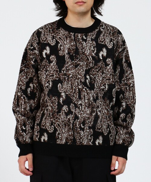 BEAMS HEART（ビームスハート）の「BEAMS HEART / ペイズリー ジャカード ニット（ニット/セーター・メンズ・ブラック/グレー・LARGE/SMALL/MEDIUM）」の21枚目の写真