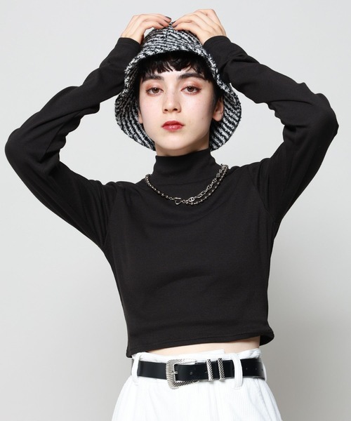 PAGEBOY（ページボーイ）の「ハイネックショートテレコ（Tシャツ/カットソー・レディース・ブラック/オフホワイト/ホワイト系その他/チャコールグレー・FREE）」の11枚目の写真