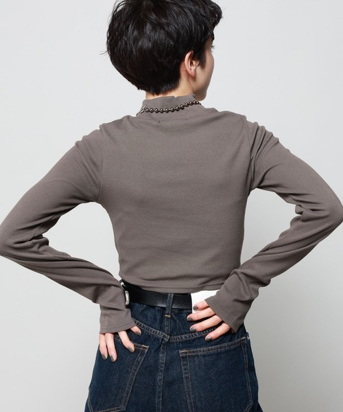 PAGEBOY（ページボーイ）の「ハイネックショートテレコ（Tシャツ/カットソー・レディース・ブラック/オフホワイト/ホワイト系その他/チャコールグレー・FREE）」の13枚目の写真