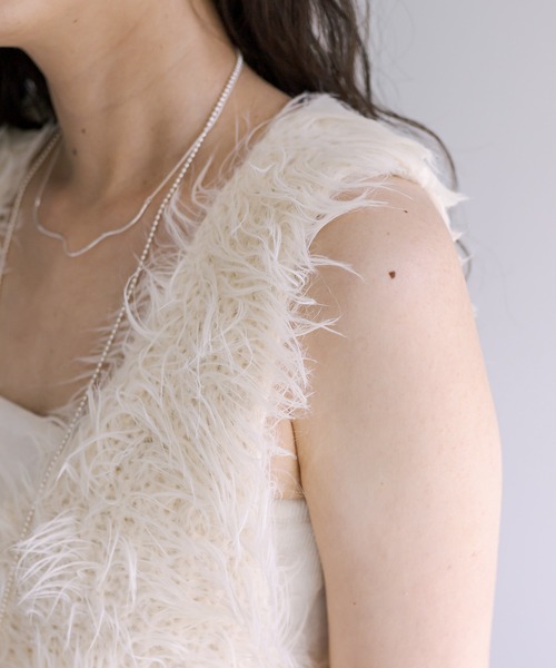 mystic(ミスティック)の「シャギーニットベスト(ベスト・レディース・ベージュ/アイボリー/グレー・FREE)」の14枚目の写真