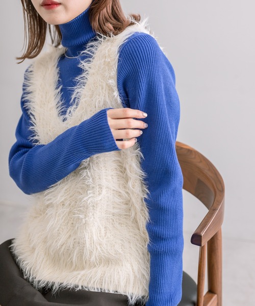 mystic(ミスティック)の「シャギーニットベスト(ベスト・レディース・ベージュ/アイボリー/グレー・FREE)」の21枚目の写真