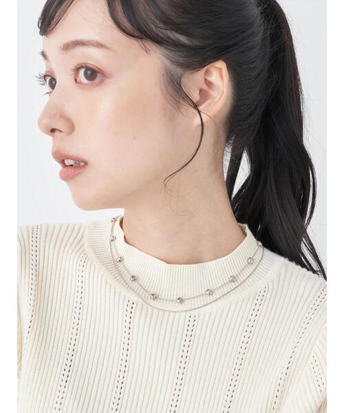 earth music&ecology（アースミュージックアンドエコロジー）の「ハート飛ばしチェーン2連ネックレス（ネックレス・レディース・ゴールド/シルバー・FREE）」の3枚目の写真