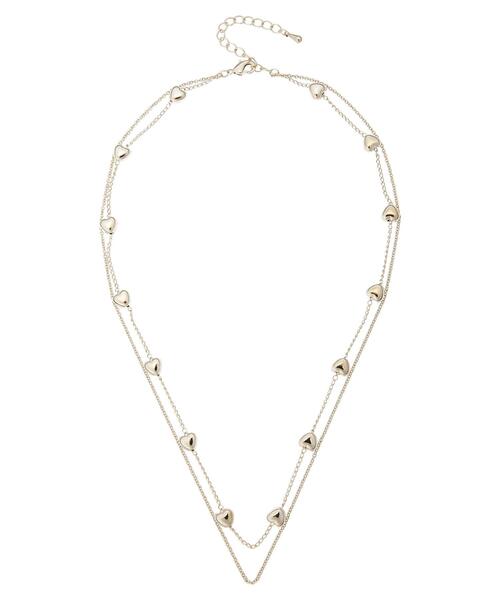 earth music&ecology（アースミュージックアンドエコロジー）の「ハート飛ばしチェーン2連ネックレス（ネックレス・レディース・ゴールド/シルバー・FREE）」の4枚目の写真