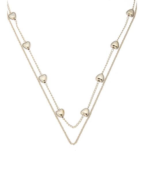 earth music&ecology（アースミュージックアンドエコロジー）の「ハート飛ばしチェーン2連ネックレス（ネックレス・レディース・ゴールド/シルバー・FREE）」の7枚目の写真