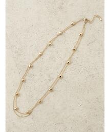 ハート飛ばしチェーン2連ネックレス