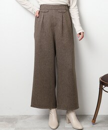 ◆【セットアップ可】ツイード調 ポケットデザイン ワイドパンツ
