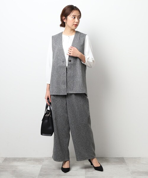 DRESKIP（ドレスキップ）の「◆【セットアップ可】ツイード調 ポケットデザイン ワイドパンツ（その他パンツ・レディース・ダークブラウン/ブラック/グレー・03/02/04）」の7枚目の写真