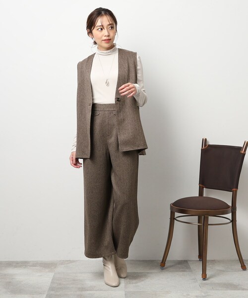 DRESKIP（ドレスキップ）の「◆【セットアップ可】ツイード調 ポケットデザイン ワイドパンツ（その他パンツ・レディース・ダークブラウン/ブラック/グレー・03/02/04）」の19枚目の写真