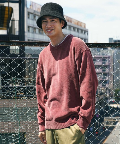 BAYFLOW(ベイフロー)の「Finedaysカラーニットプルオーバー(ニット/セーター・メンズ・ブルー/ワイン/カーキ/イエロー/ベージュ/チャコール・LARGE/MEDIUM/SMALL)」の6枚目の写真