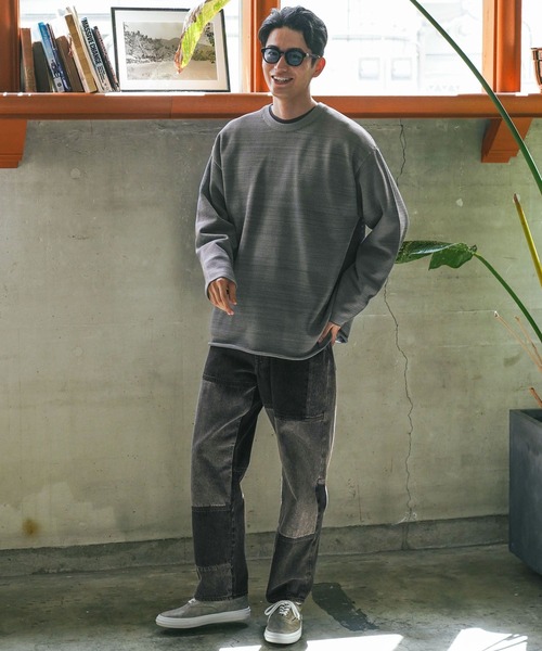 BAYFLOW(ベイフロー)の「Finedaysカラーニットプルオーバー(ニット/セーター・メンズ・ブルー/ワイン/カーキ/イエロー/ベージュ/チャコール・LARGE/MEDIUM/SMALL)」の8枚目の写真