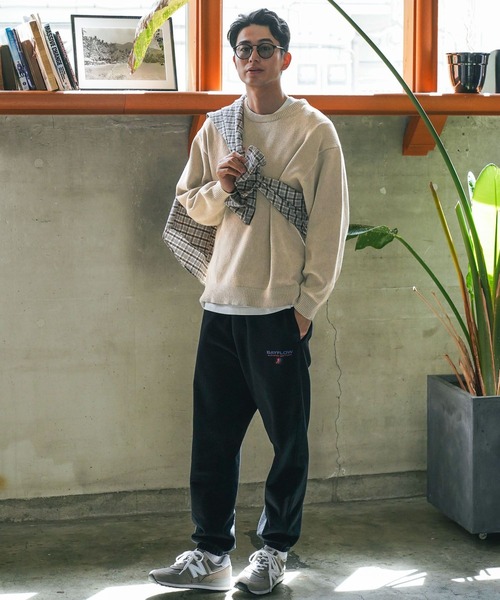 BAYFLOW(ベイフロー)の「Finedaysカラーニットプルオーバー(ニット/セーター・メンズ・ブルー/ワイン/カーキ/イエロー/ベージュ/チャコール・LARGE/MEDIUM/SMALL)」の10枚目の写真