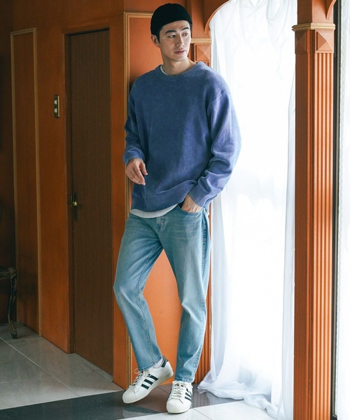 BAYFLOW(ベイフロー)の「Finedaysカラーニットプルオーバー(ニット/セーター・メンズ・ブルー/ワイン/カーキ/イエロー/ベージュ/チャコール・LARGE/MEDIUM/SMALL)」の13枚目の写真