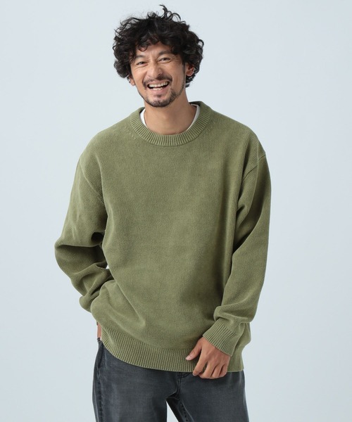 BAYFLOW(ベイフロー)の「Finedaysカラーニットプルオーバー(ニット/セーター・メンズ・ブルー/ワイン/カーキ/イエロー/ベージュ/チャコール・LARGE/MEDIUM/SMALL)」の18枚目の写真