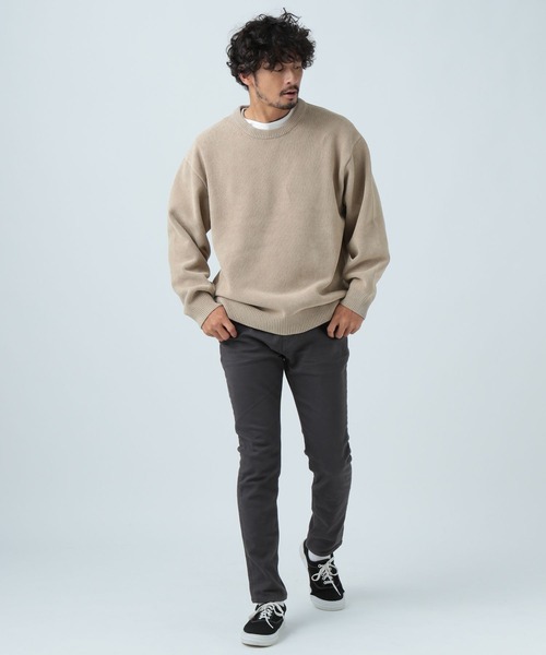 BAYFLOW(ベイフロー)の「Finedaysカラーニットプルオーバー(ニット/セーター・メンズ・ブルー/ワイン/カーキ/イエロー/ベージュ/チャコール・LARGE/MEDIUM/SMALL)」の22枚目の写真