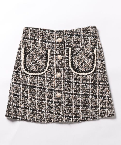 i-dare(アイディア)の「【i-dare】パールボタン ツイードスカート(スカート・レディース・ブラック/カーキ・SMALL/MEDIUM/LARGE/X-LARGE)」の10枚目の写真