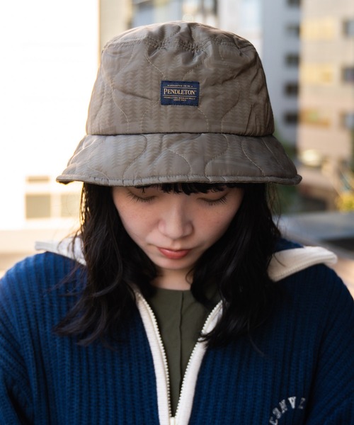 PENDLETON(ペンドルトン)の「∴【 PENDLETON / ペンドルトン 】 キルティング素材 バケットハット バケハ QUILTING HAT(ハット・メンズ・ブラック/オリーブドラブ/オフホワイト・FREE)」の3枚目の写真