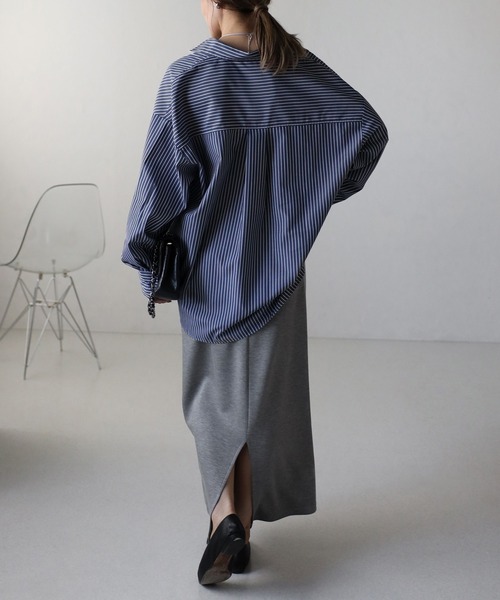 新品未使用　ハローボンジュール　アパルトモン　 ストライプオーバーシャツ　フリー Bonjour Sagan（ボンジュールサガン）の「オーバーサイズ