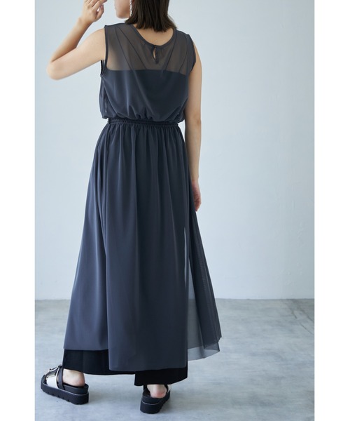 each（イーチ）の「スカートセットチュールワンピース（ワンピース・レディース・ブラック/チャコールグレー・FREE）」の5枚目の写真